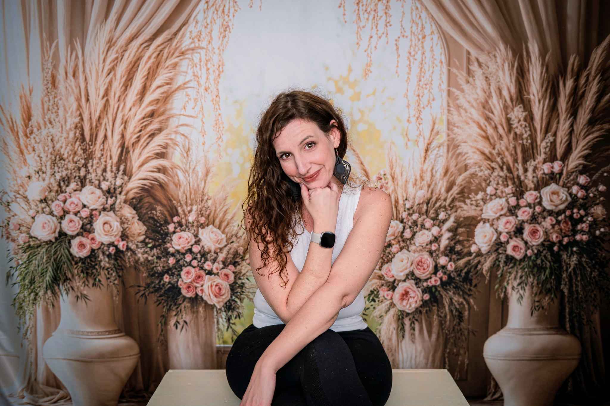 Kate Bohème Fleurs Vase Fenêtre Élégant Toile de fond conçue par Emetselch - Kate Backdrop FR