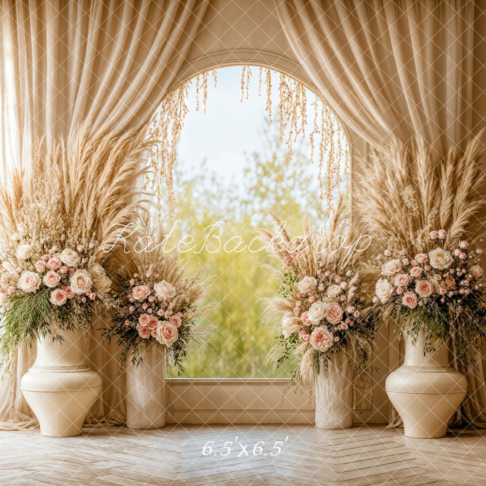 Kate Bohème Fleurs Vase Fenêtre Élégant Toile de fond conçue par Emetselch - Kate Backdrop FR