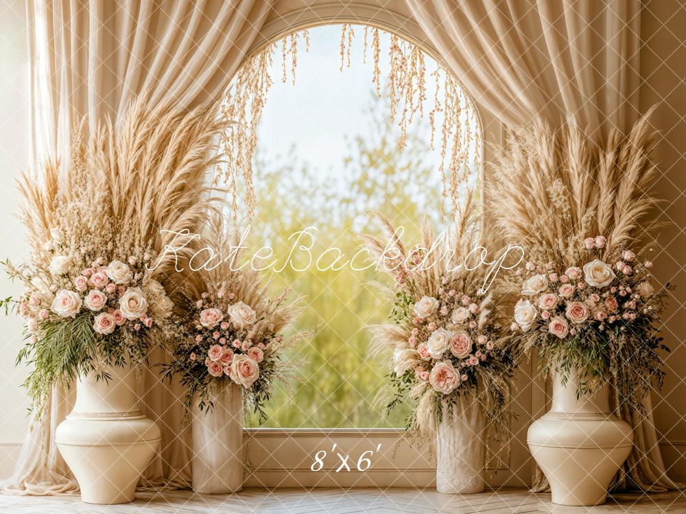 Kate Bohème Fleurs Vase Fenêtre Élégant Toile de fond conçue par Emetselch - Kate Backdrop FR