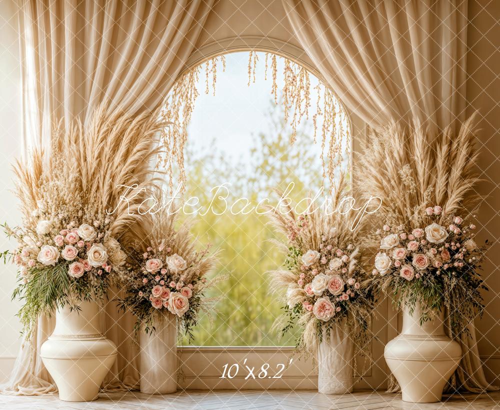 Kate Bohème Fleurs Vase Fenêtre Élégant Toile de fond conçue par Emetselch - Kate Backdrop FR