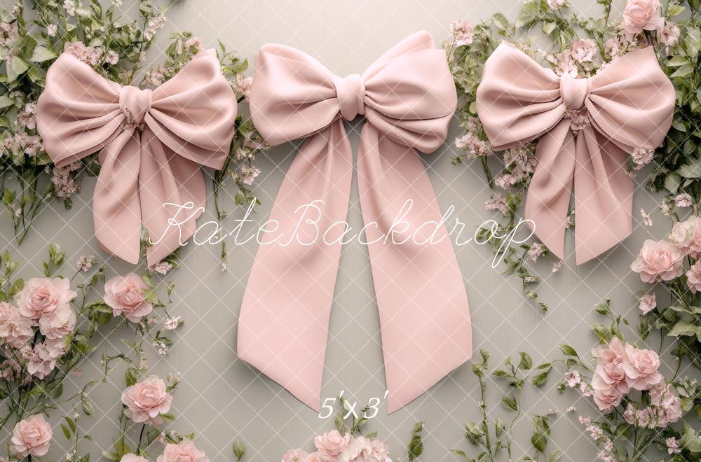 Kate Nœuds Rose Fleurs Princesse Toile de fond conçue par Lidia Redekopp - Kate Backdrop FR