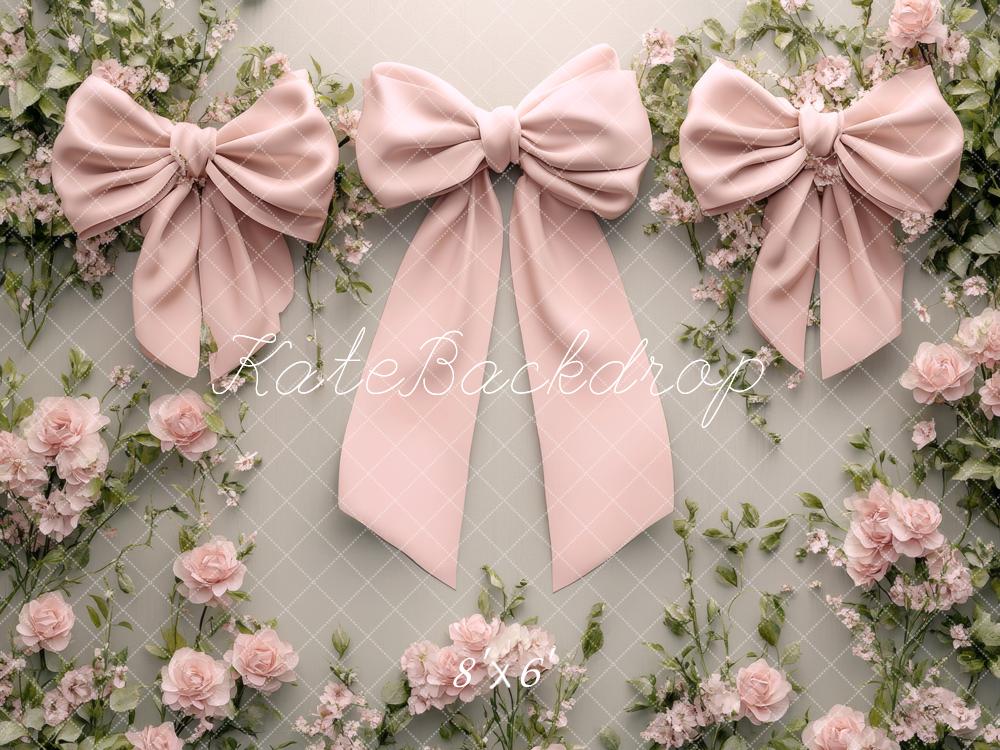 Kate Nœuds Rose Fleurs Princesse Toile de fond conçue par Lidia Redekopp - Kate Backdrop FR