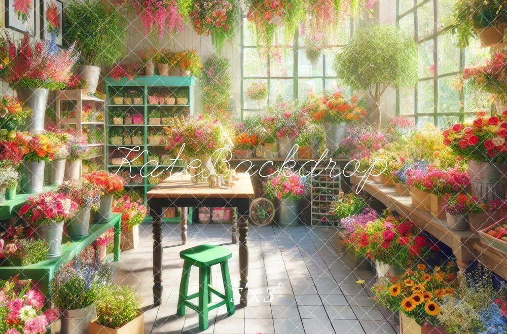 Kate Boutique de Fleurs Lumière du soleil Toile de fond conçue par Lidia Redekopp - Kate Backdrop FR