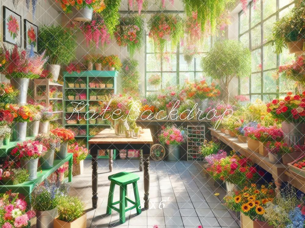 Kate Boutique de Fleurs Lumière du soleil Toile de fond conçue par Lidia Redekopp - Kate Backdrop FR