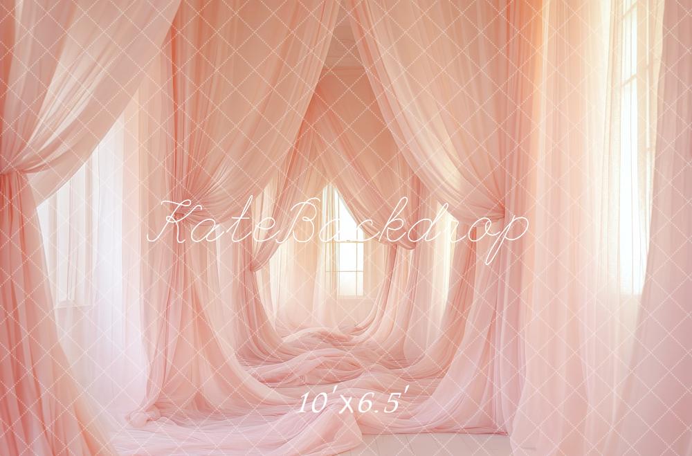 Kate Rideaux Rose Élégant Transparent Toile de fond conçue par Lidia Redekopp - Kate Backdrop FR