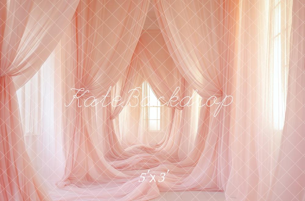 Kate Rideaux Rose Élégant Transparent Toile de fond conçue par Lidia Redekopp - Kate Backdrop FR