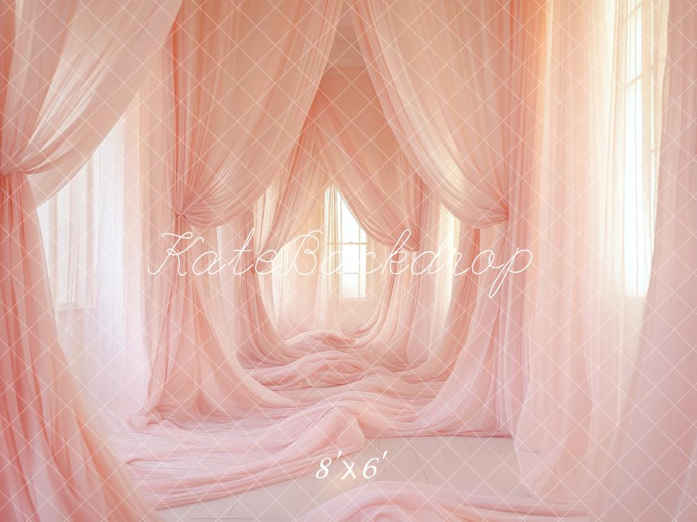 Kate Rideaux Rose Élégant Transparent Toile de fond conçue par Lidia Redekopp - Kate Backdrop FR