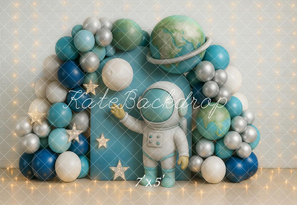 Kate Espace Astronaute Ballon Anniversaire Toile de fond conçu par Ashley Paul - Kate Backdrop FR