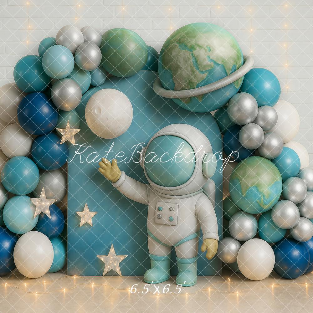 Kate Espace Astronaute Ballon Anniversaire Toile de fond conçu par Ashley Paul - Kate Backdrop FR