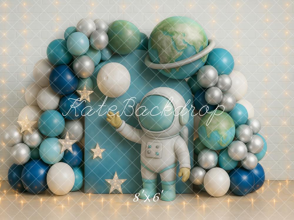 Kate Espace Astronaute Ballon Anniversaire Toile de fond conçu par Ashley Paul - Kate Backdrop FR