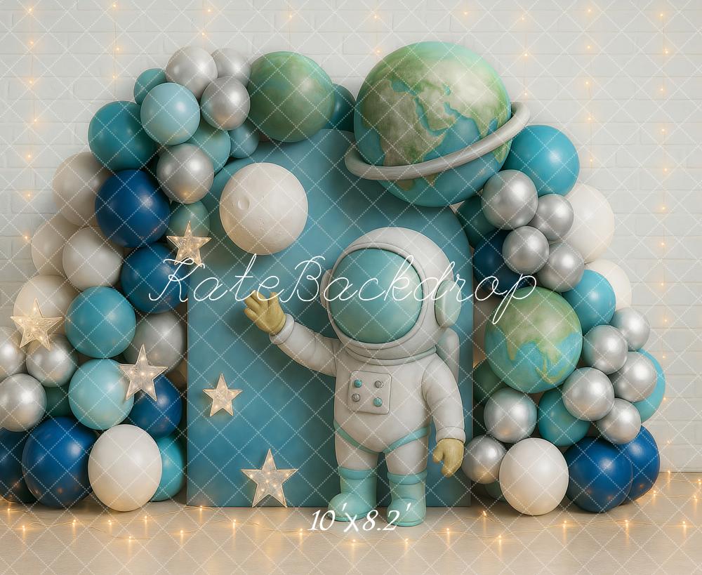 Kate Espace Astronaute Ballon Anniversaire Toile de fond conçu par Ashley Paul - Kate Backdrop FR