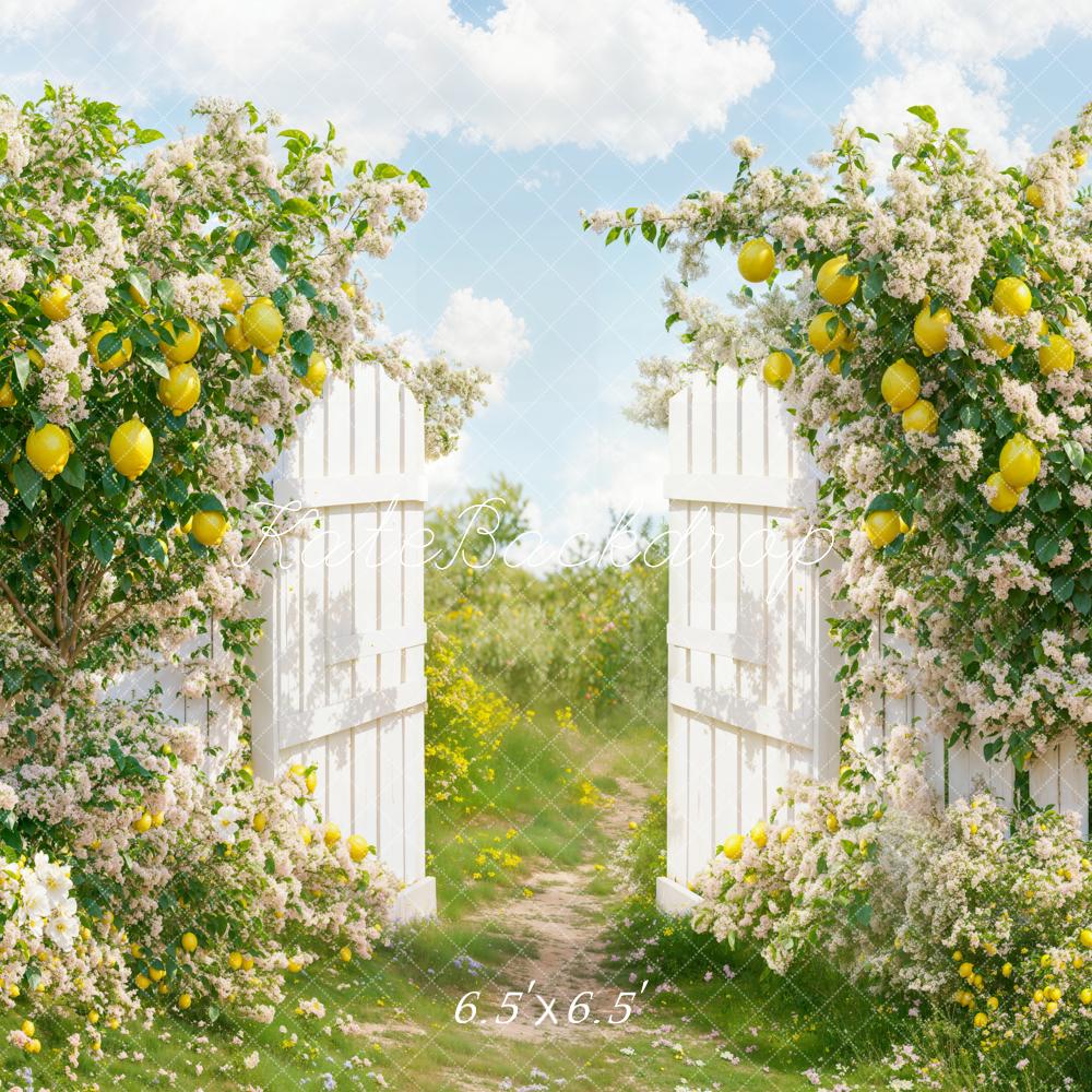 Kate Été Citron Jardin Fleurs Portail Toile de fond conçue par Emetselch - Kate Backdrop FR