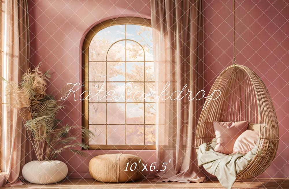 Kate Fenêtre Chaise Rose Confortable Toile de fond conçue par Emetselch - Kate Backdrop FR