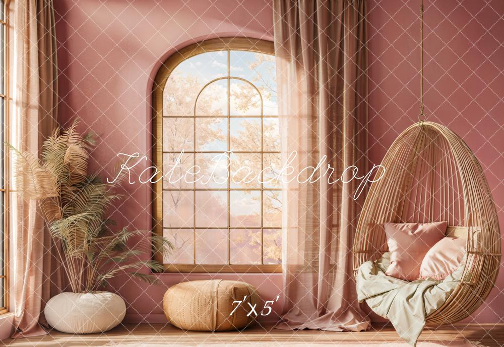 Kate Fenêtre Chaise Rose Confortable Toile de fond conçue par Emetselch - Kate Backdrop FR