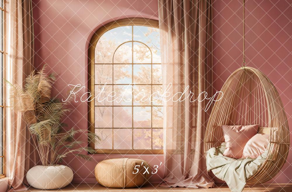 Kate Fenêtre Chaise Rose Confortable Toile de fond conçue par Emetselch - Kate Backdrop FR