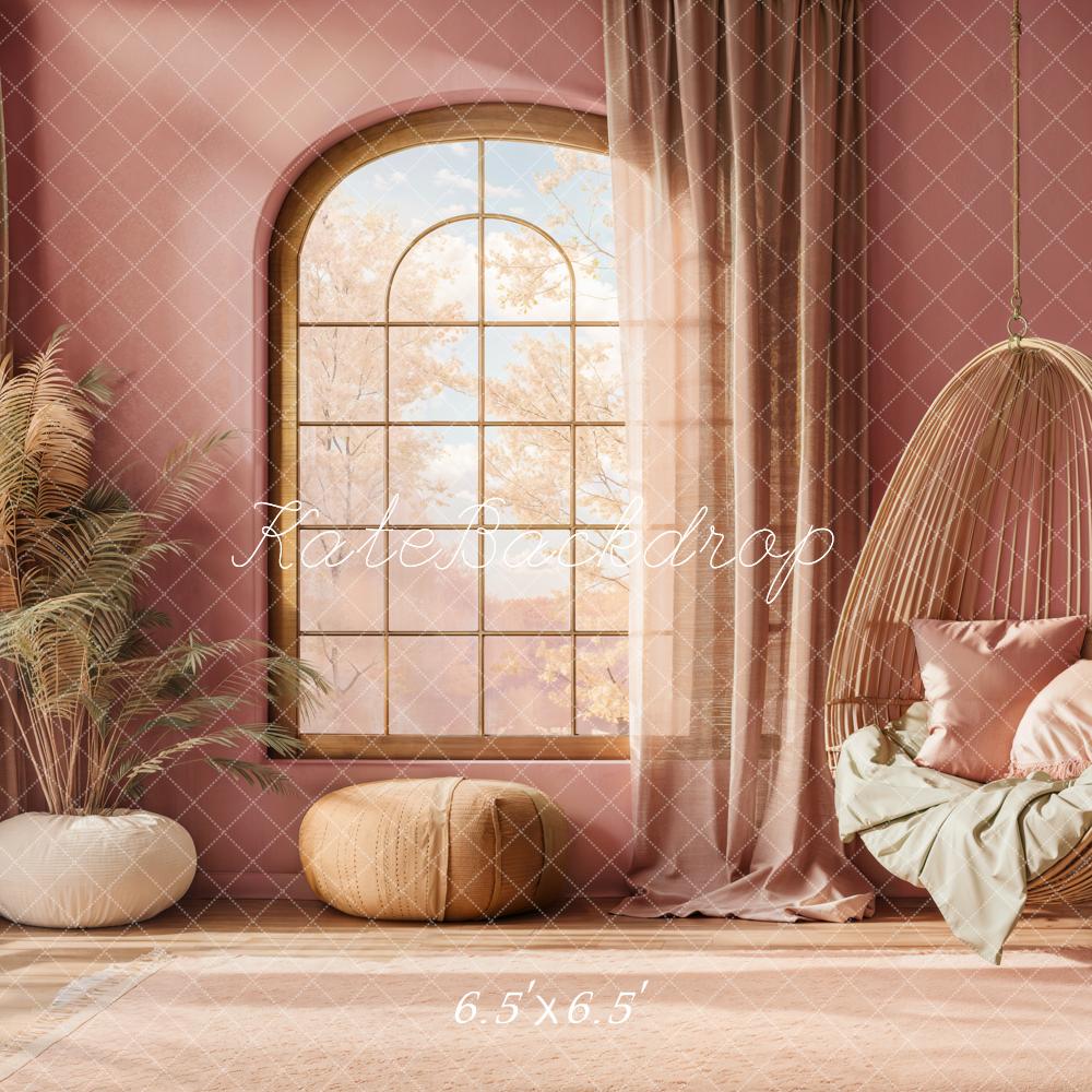 Kate Fenêtre Chaise Rose Confortable Toile de fond conçue par Emetselch - Kate Backdrop FR