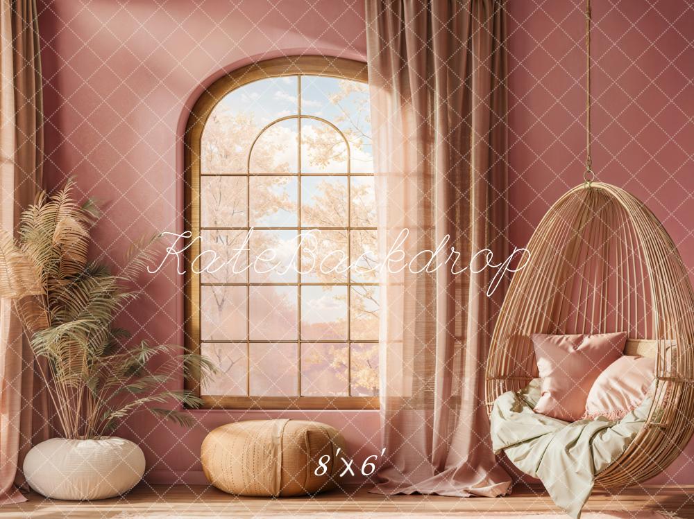 Kate Fenêtre Chaise Rose Confortable Toile de fond conçue par Emetselch - Kate Backdrop FR