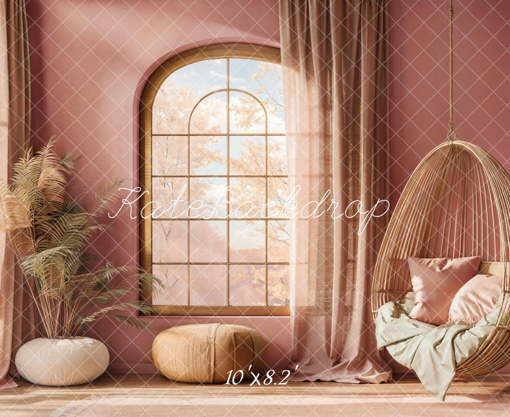 Kate Fenêtre Chaise Rose Confortable Toile de fond conçue par Emetselch - Kate Backdrop FR