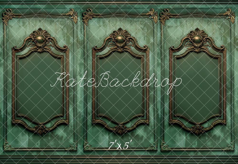 Kate Mur Vintage Vert Orné Boudoir Toile de fond conçue par Kate Image - Kate Backdrop FR