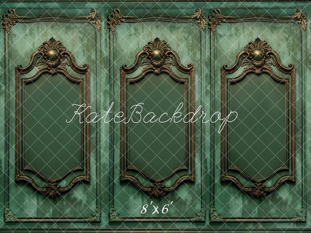 Kate Mur Vintage Vert Orné Boudoir Toile de fond conçue par Kate Image - Kate Backdrop FR
