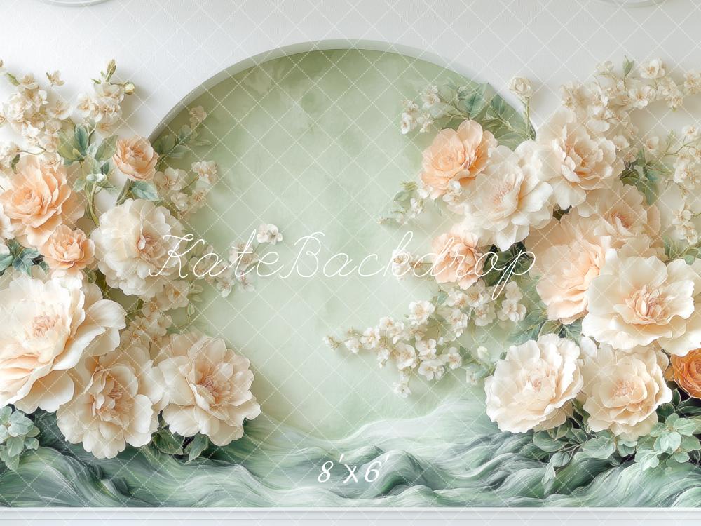 Kate Printemps Arche Fleurs Mur Rétro Toile de fond conçue par Mini MakeBelieve - Kate Backdrop FR