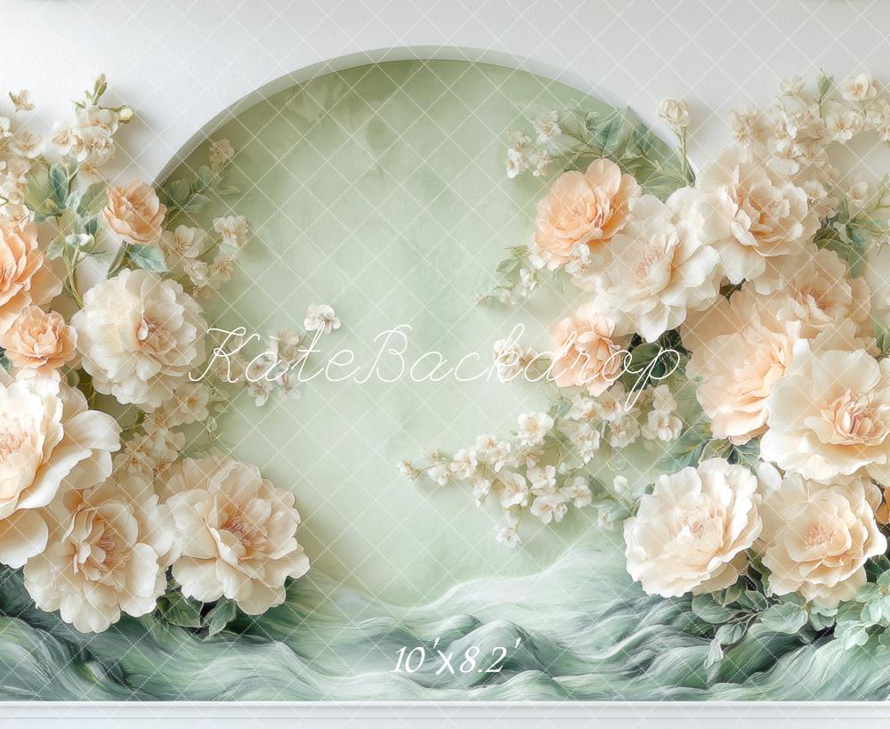 Kate Printemps Arche Fleurs Mur Rétro Toile de fond conçue par Mini MakeBelieve - Kate Backdrop FR