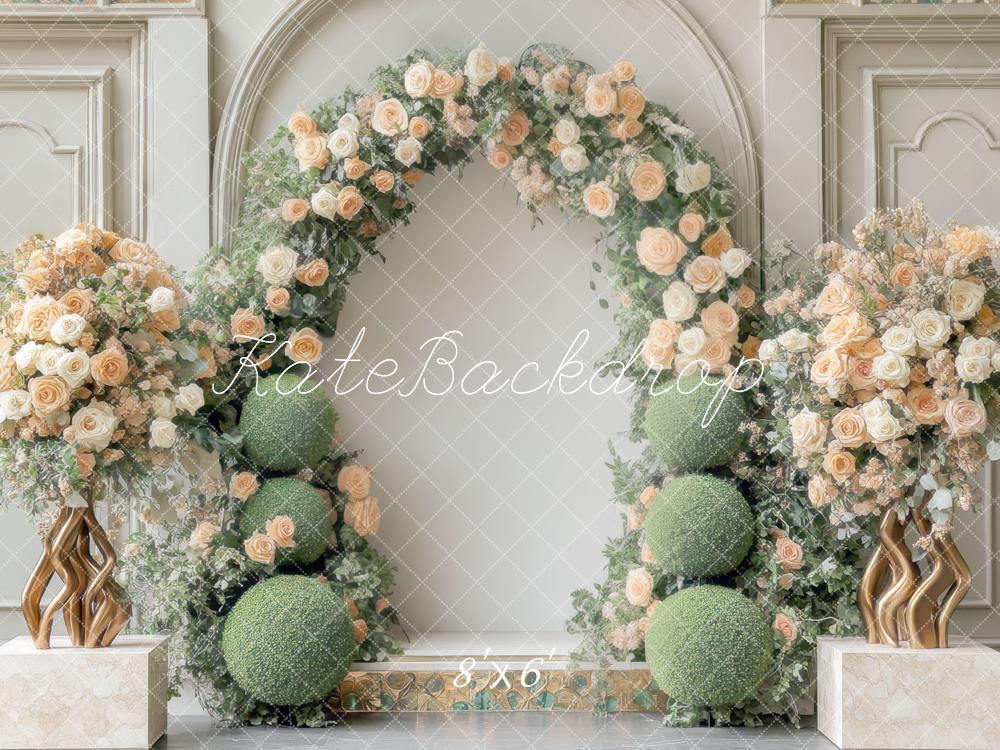 Kate Printemps Fleurs Rétro Mariage Arche Toile de fond conçue par Mini MakeBelieve - Kate Backdrop FR