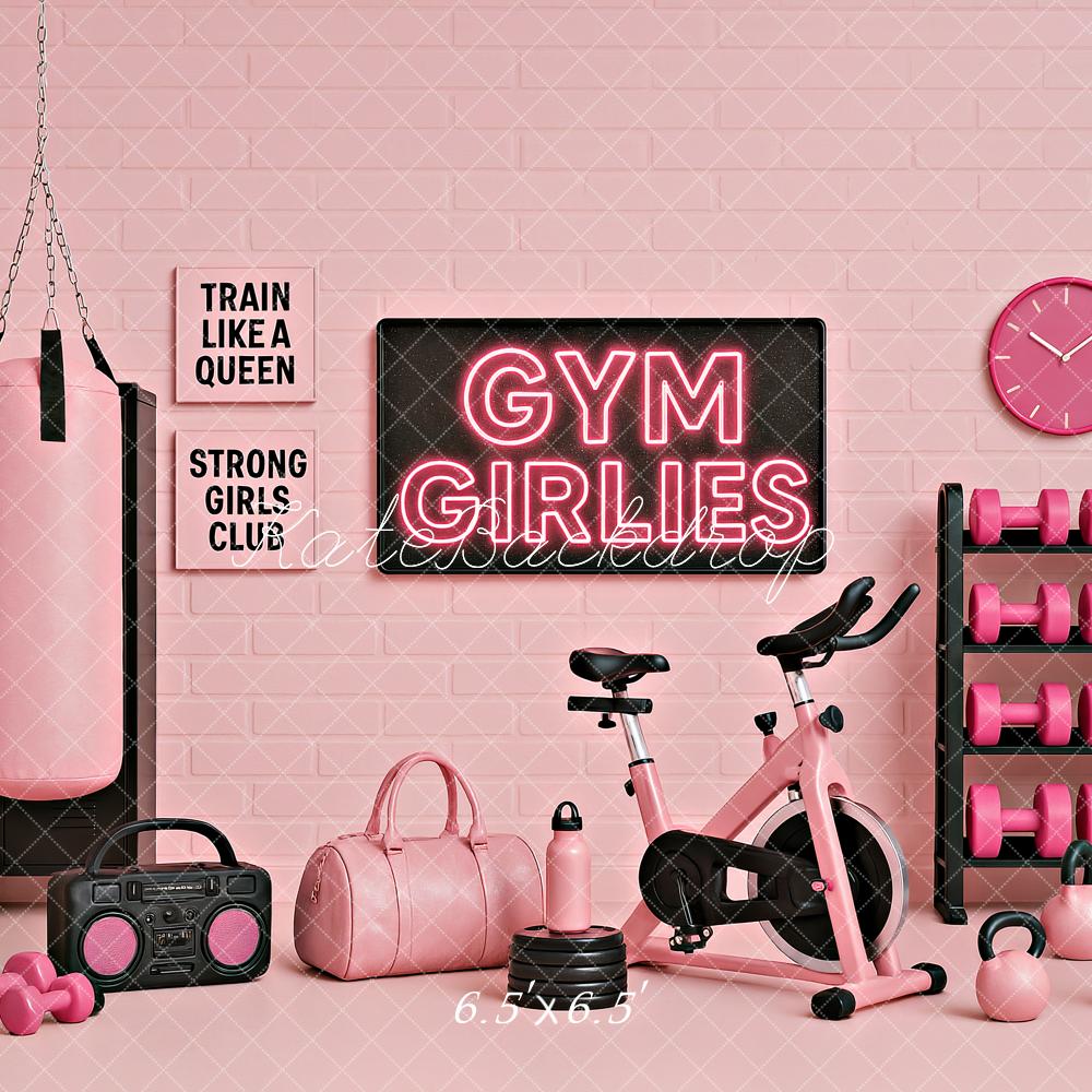 Kate Anniversaire Rose Salle de Gym Toile de fond conçu par Ashley Paul - Kate Backdrop FR