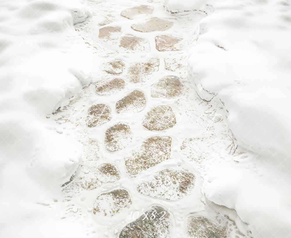 Kate Hiver Neige Pavés Chemin Sol Toile de fond conçue par Kate Image