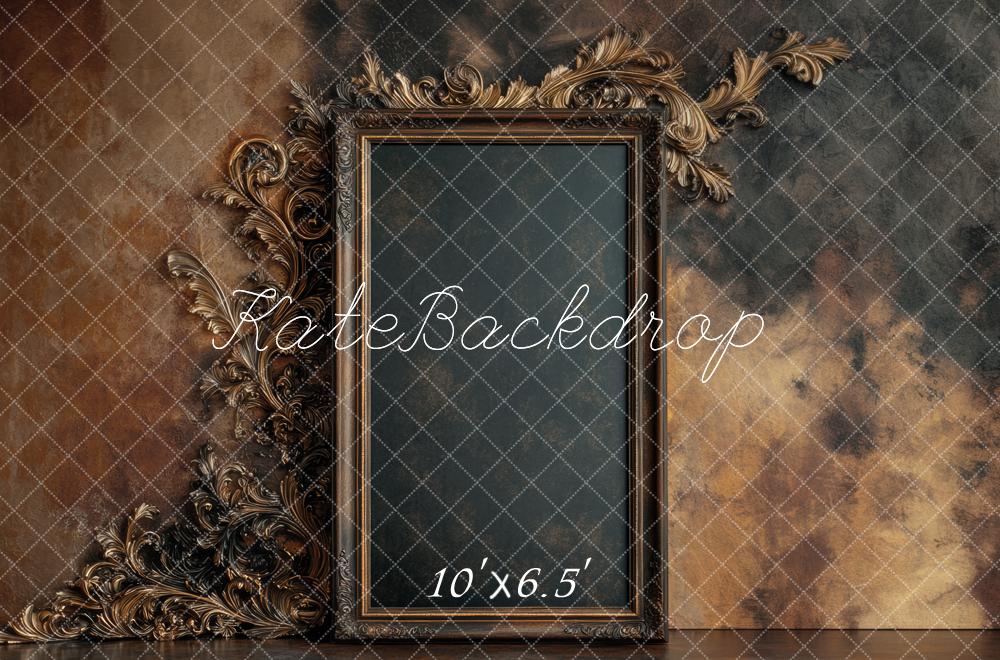 Kate Mur Abstrait Marron Cadre Vintage Toile de fond conçue par Mini MakeBelieve - Kate Backdrop FR