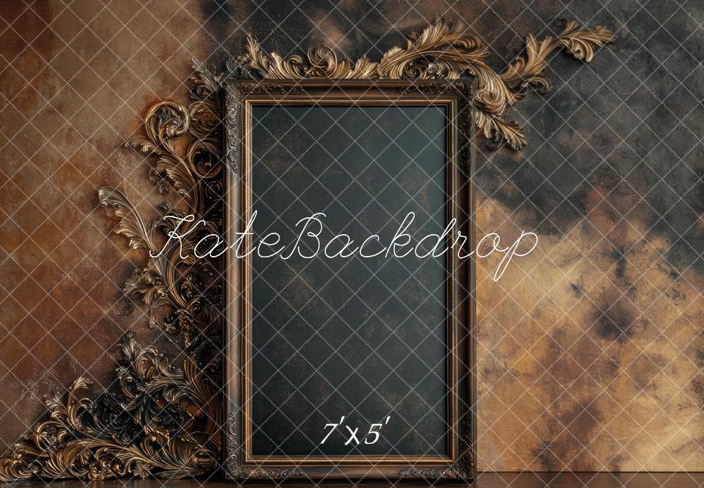 Kate Mur Abstrait Marron Cadre Vintage Toile de fond conçue par Mini MakeBelieve - Kate Backdrop FR