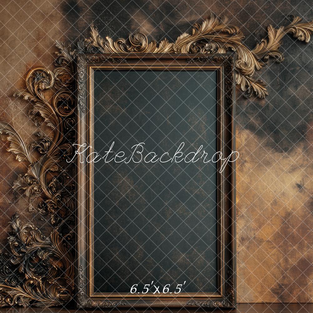 Kate Mur Abstrait Marron Cadre Vintage Toile de fond conçue par Mini MakeBelieve - Kate Backdrop FR