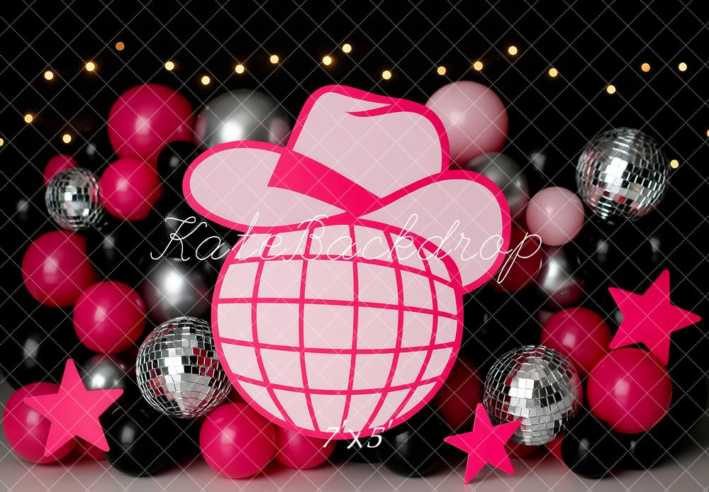 Kate Anniversaire Rose Soirée Disco Toile de fond conçue par Patty Roberts - Kate Backdrop FR