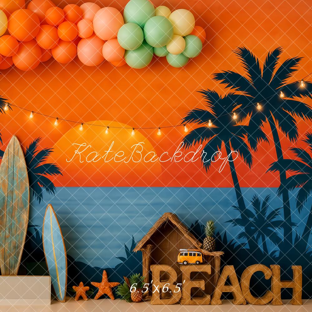 Kate Été Plage Soleil Tropical Planche de surf Toile de fond conçue par Patty Roberts