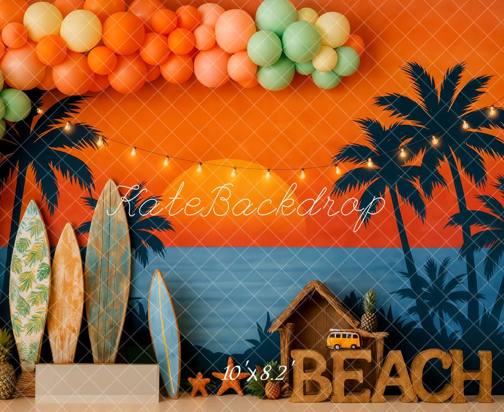 Kate Été Plage Soleil Tropical Planche de surf Toile de fond conçue par Patty Roberts