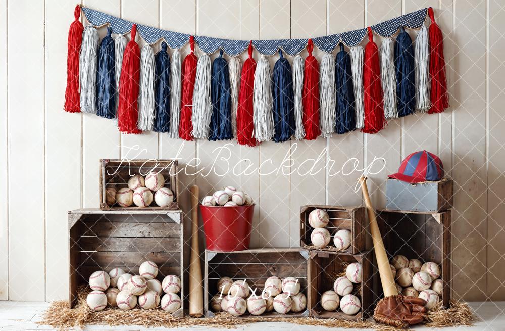Kate Sport Baseball Caisses Rouge Bleu Toile de fond conçue par Emetselch