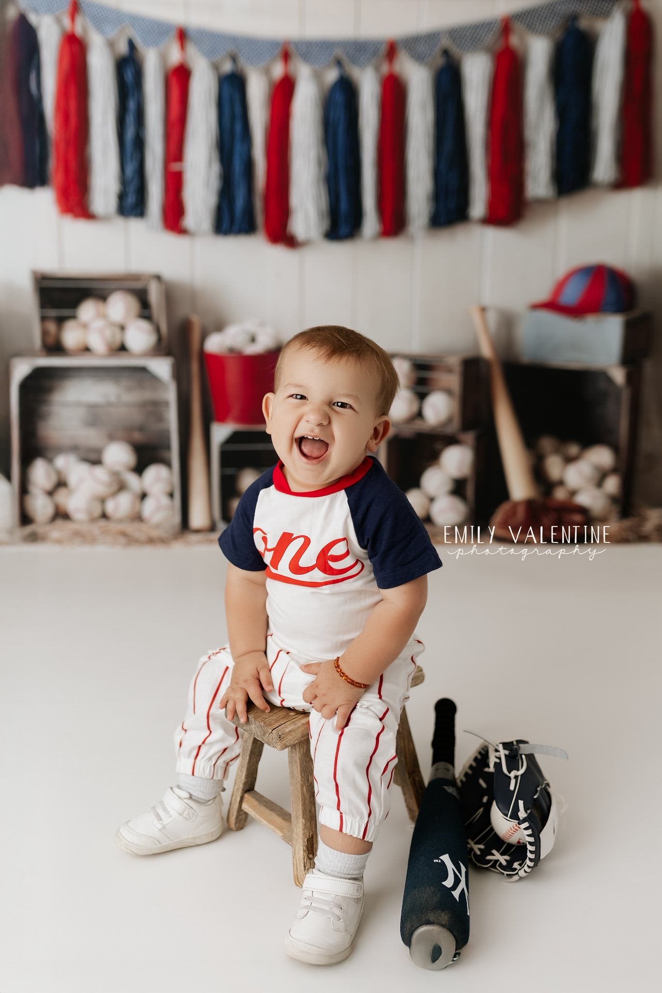 Kate Sport Baseball Caisses Rouge Bleu Toile de fond conçue par Emetselch