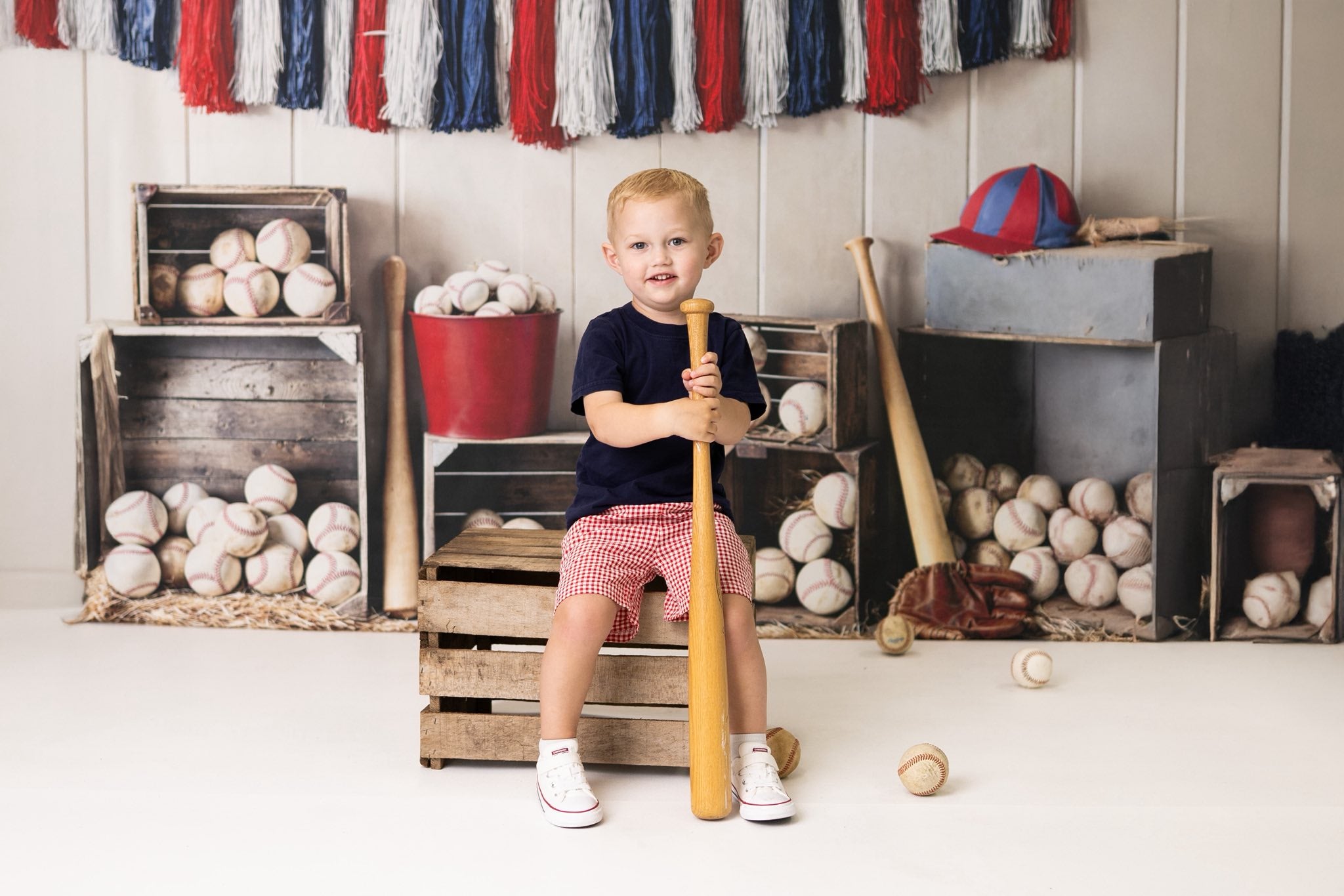 Kate Sport Baseball Caisses Rouge Bleu Toile de fond conçue par Emetselch