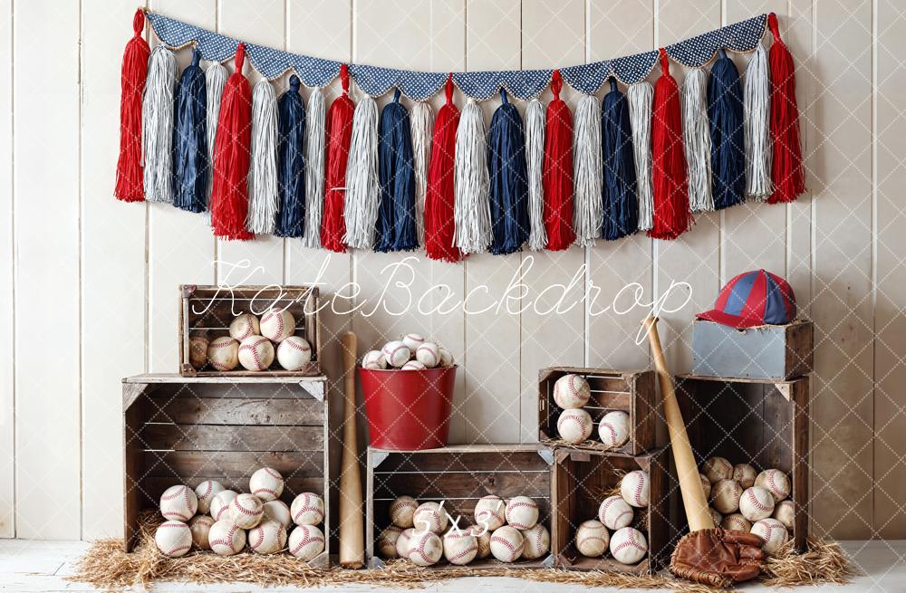 Kate Sport Baseball Caisses Rouge Bleu Toile de fond conçue par Emetselch