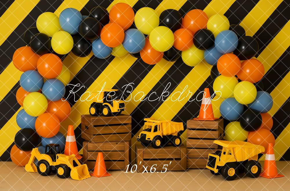 Kate Chantier de Construction Ballon Enfant Toile de fond conçue par Patty Roberts - Kate Backdrop FR