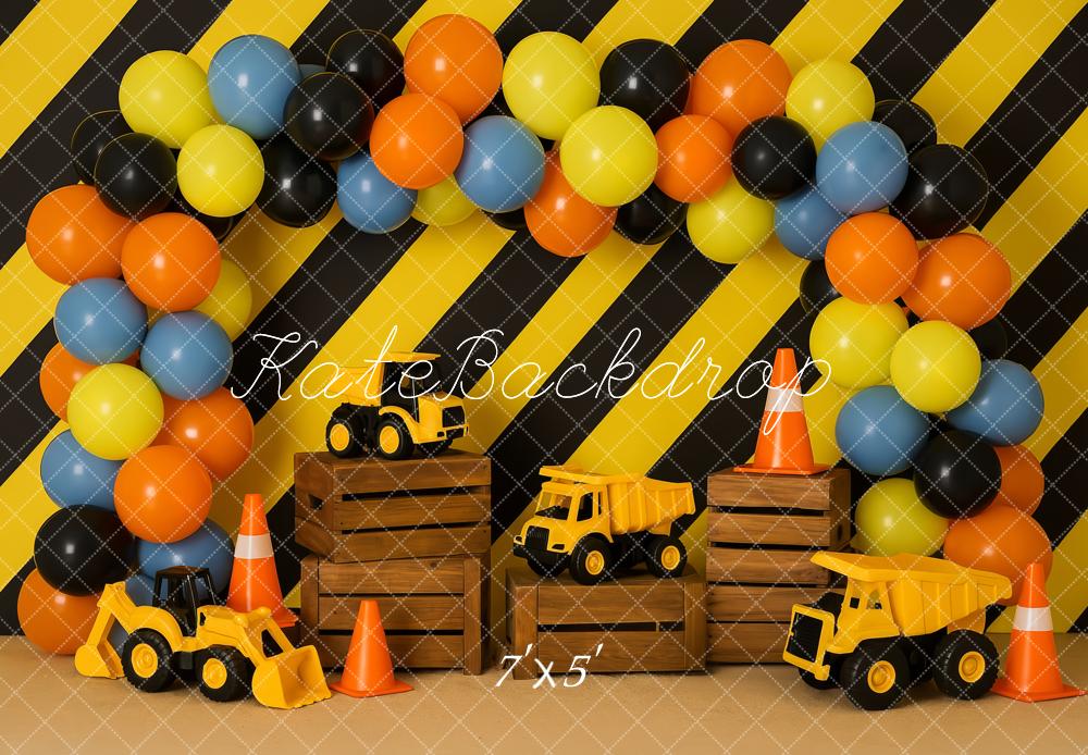Kate Chantier de Construction Ballon Enfant Toile de fond conçue par Patty Roberts - Kate Backdrop FR