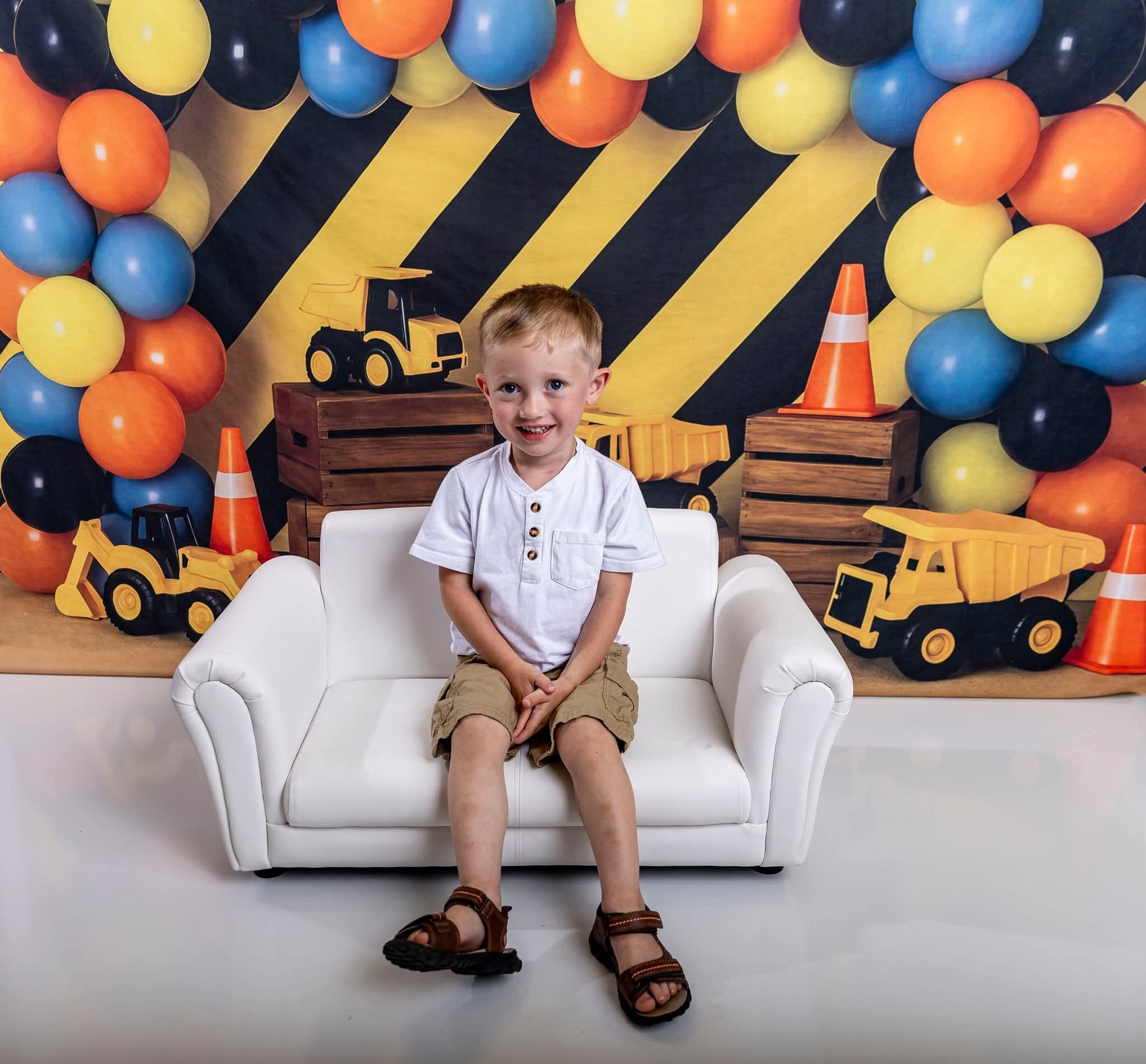 Kate Chantier de Construction Ballon Enfant Toile de fond conçue par Patty Roberts - Kate Backdrop FR