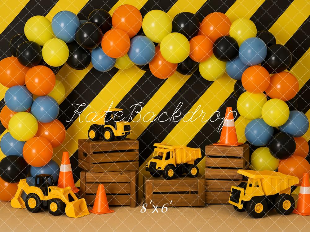 Kate Chantier de Construction Ballon Enfant Toile de fond conçue par Patty Roberts - Kate Backdrop FR