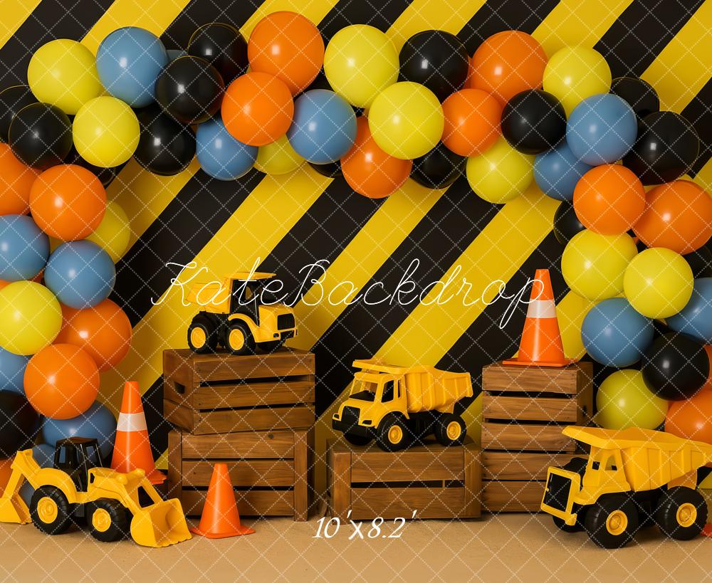 Kate Chantier de Construction Ballon Enfant Toile de fond conçue par Patty Roberts - Kate Backdrop FR