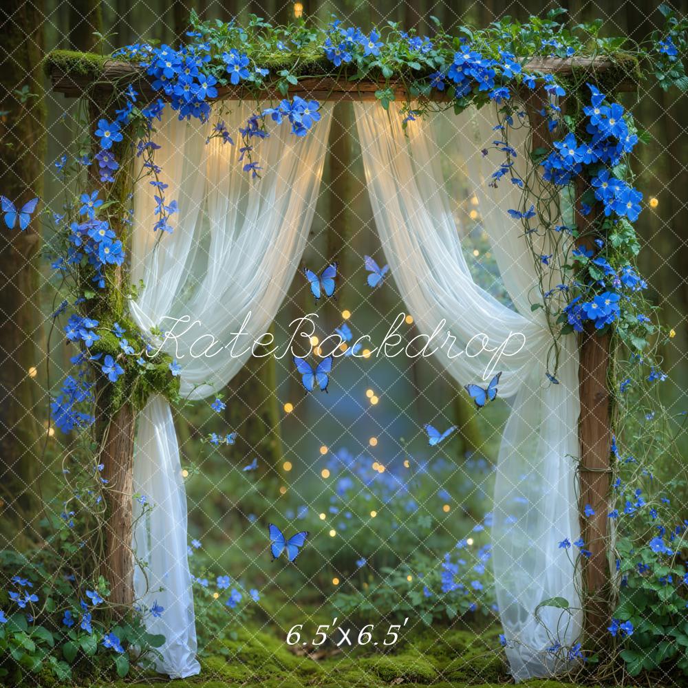 Kate Forêt Fleurs Bleues Conte de fées Toile de fond conçue par Chain Photographie - Kate Backdrop FR