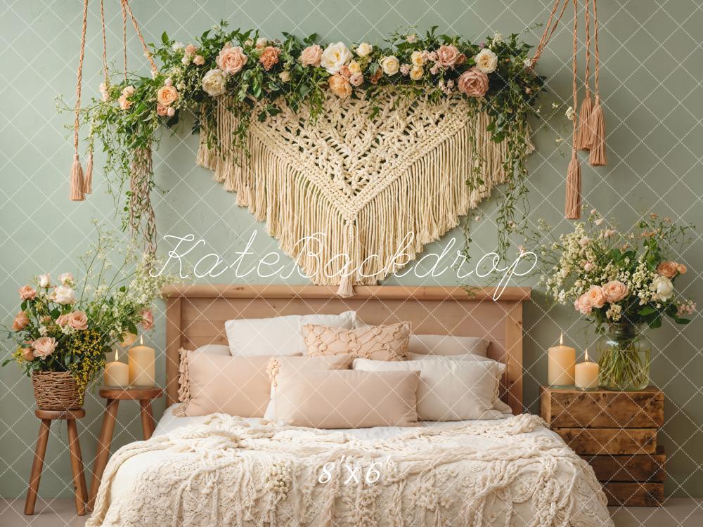 Kate Bohème Fleurs Tête de lit Chambre Toile de fond conçue par Emetselch - Kate Backdrop FR