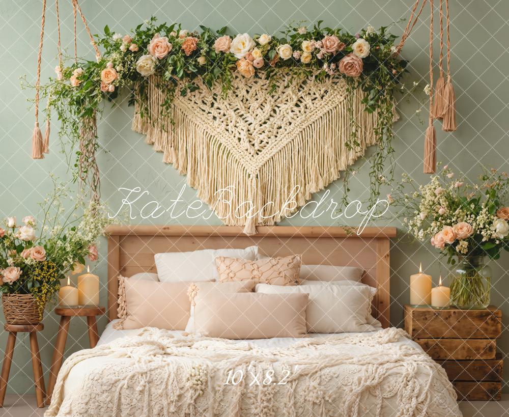Kate Bohème Fleurs Tête de lit Chambre Toile de fond conçue par Emetselch - Kate Backdrop FR