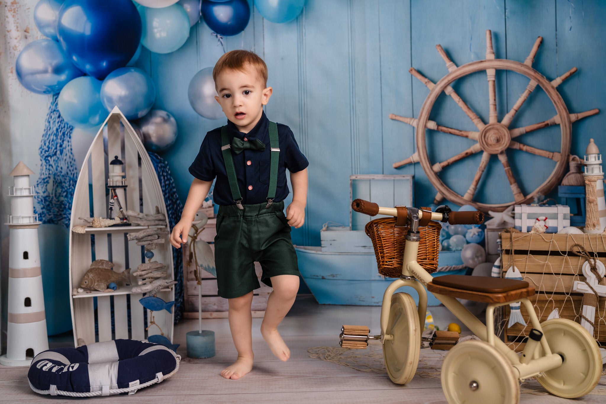 Kate Anniversaire Nautique Ballons Voilier Toile de fond conçue par Emetselch - Kate Backdrop FR