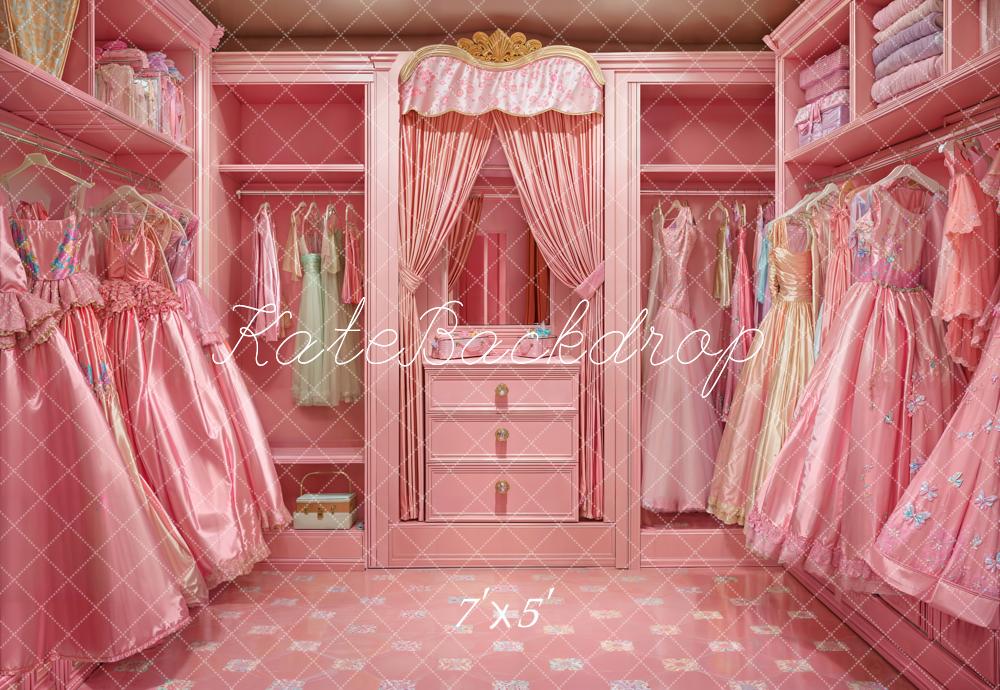 Kate Poupée Mode Placard Robes Rose Toile de fond conçue par Emetselch - Kate Backdrop FR