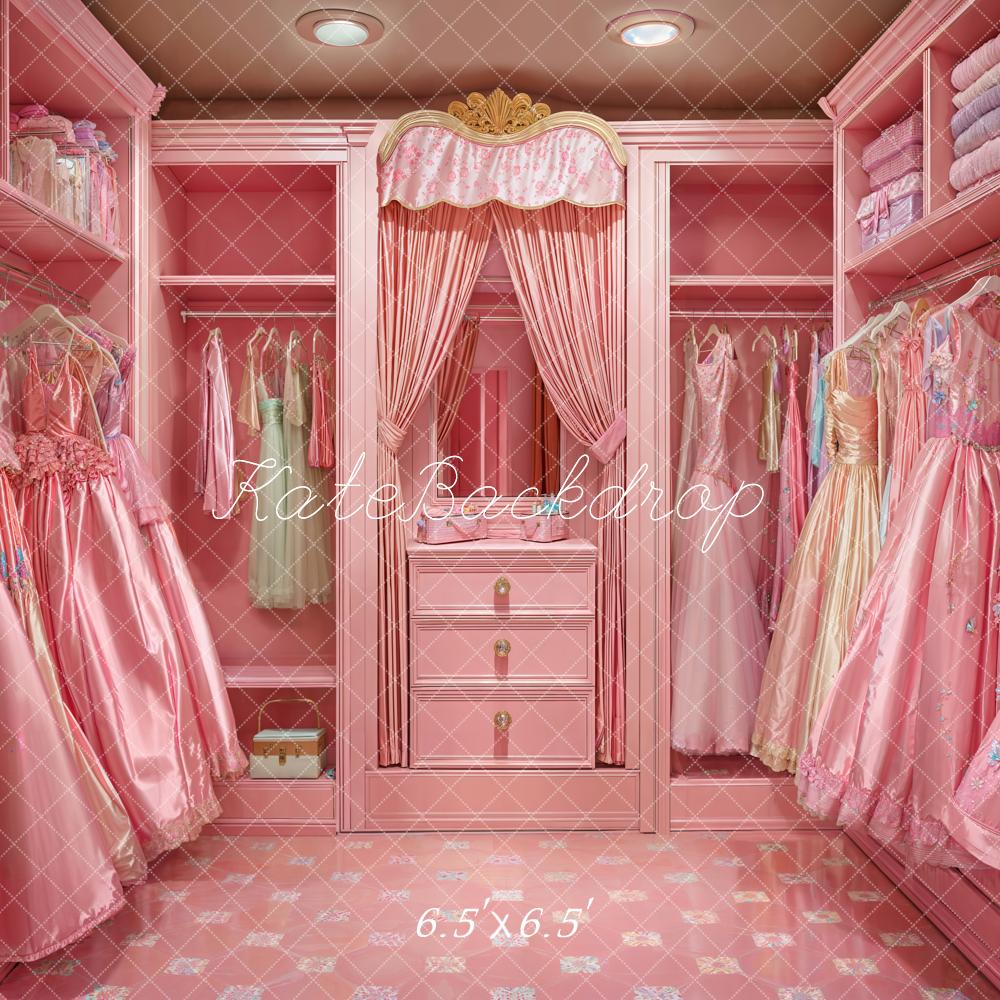 Kate Poupée Mode Placard Robes Rose Toile de fond conçue par Emetselch - Kate Backdrop FR